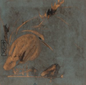 Häger och vass, Edo-period, tidigt 1600-tal. av Hon