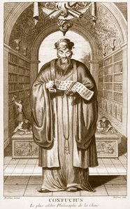 Kong-Fu-Tse, eller Konfucius, Kinas mest berömda filosof, graverad av Henry Fletcher (fl.1729) av Honbleau