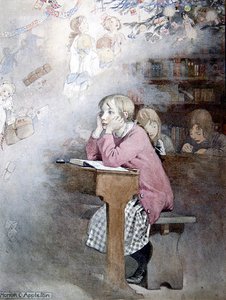Dreams of Christmas (akvarell på papper) av Honor Charlotte Appleton