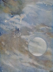 Jag måste hämta ner alla stjärnorna för att polera dem, från berättelsen om "Ole-Luk-Oie" i en upplaga av "Sagor" av Hans Christian Andersen (1805-75) 1920 (akvarell på papper) av Honor Charlotte Appleton
