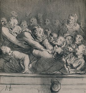 A Literary Discussion in the Upper Gallery, c.1864, 1946 av Honoré Daumier