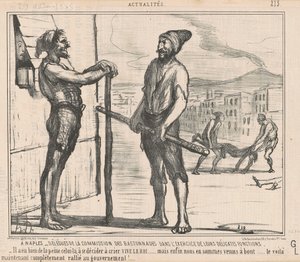 I Neapel: Delegater från kommissionen ... av Honoré Daumier