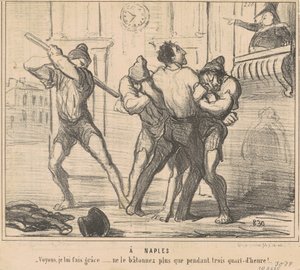 I Neapel: Låt oss se, jag gör honom nåd... av Honoré Daumier