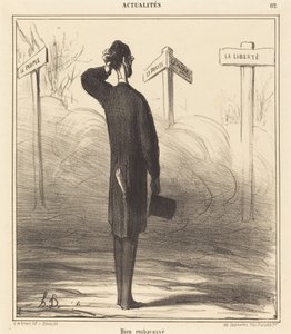 Till höger eller till vänster? av Honoré Daumier