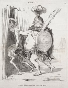 Fakta: Achilles drar sig tillbaka in i sitt tält av Honoré Daumier
