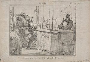 Aktualitet nr 252: Dömd för att ha sålt en hög med sand istället för fuktigt farinsocker, 1855. av Honoré Daumier