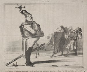 Aktualitet nr 71: Varför tar de bort mina pengar..., 1854. av Honoré Daumier