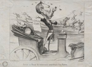 Aktualitet nr. 81: Den extraordinära kommissarien Coco Romieu anlände till Alsace, 1850. av Honoré Daumier