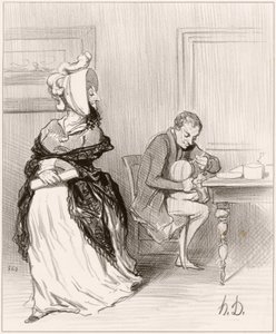 Farväl, min kära, jag går till mina förlag... av Honoré Daumier