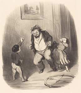 Kom igen, pappa... mer... trettiotvå varv!... av Honoré Daumier