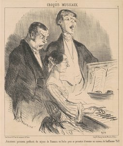 Parisiska amatörer njuter av Rossinis vistelse av Honoré Daumier