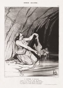 Forntida historia: Pl. 22, Akilles dop. av Honoré Daumier