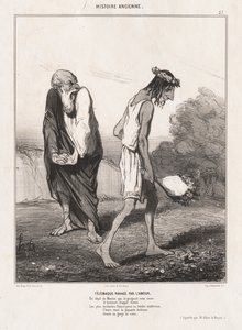 Forntida historia: Pl. 27, Telemachus härjad av kärlek..., 1842. av Honoré Daumier