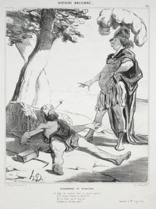 Ancient History, plåt 20: Alexander och Diogenes av Honoré Daumier