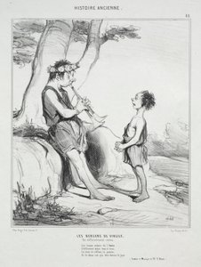 Ancient History, skylt 48: The Shepherds of Vergil av Honoré Daumier