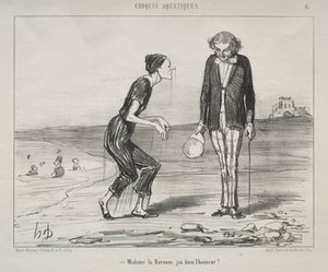 Aquatic Sketches, skylt 8: Madame la Baronne, det är min ära... av Honoré Daumier