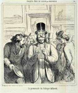 Konstverk av Honore Daumier (1808-1879). Charivari är från 1865: Serieskisser tagna på Salon La promenade du Critique inflytelserika MUSEE DES BEAUX ARTS - PALAIS LONGCHAMP, MARSEILLE av Honoré Daumier