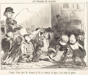 Uppkomsten av en järnvägsstation... av Honoré Daumier