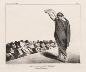 Atenare Akta dig för Philip! (Demosthenes till atenarna) av Honoré Daumier