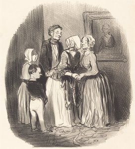 Vid nyår, besök... faster Rabourdin av Honoré Daumier