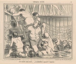 Vid badet Deligny av Honoré Daumier