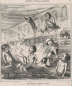 Vid de fyra öre baden av Honoré Daumier