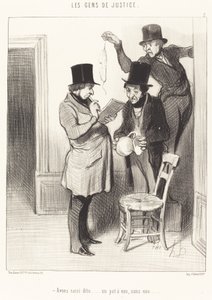 Vi beslagtog dito... en vattenkanna, utan vatten av Honoré Daumier
