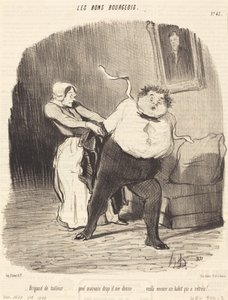 Skräddare... ännu en kappa... krympt! av Honoré Daumier