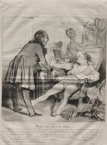 Caricaturana, tallrik 72: Recept för att bota kolik av Honoré Daumier