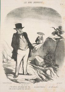Dessa artister är nästan alla galna. . . Mitt hedersord! . . . Här är någon som har idén att måla porträttet av ett gammalt träd! av Honoré Daumier