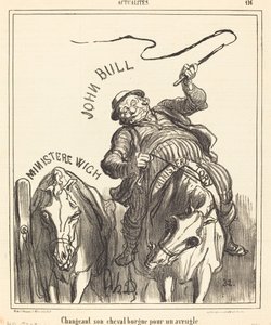 Byter sin enögda häst mot en blind av Honoré Daumier