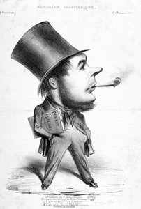 Charivaric Pantheon: Tecknad av Honore Daumier (1808-1879), fransk gravör, målare och skulptör. Gravyr i "" Le Charivari"". Mått: 32x22cm. Arbaud Museum. av Honoré Daumier