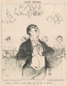 Försöker fascinera en rik... av Honoré Daumier