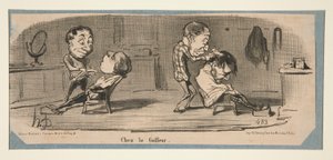 Hos skräddaren, hos frisören, i Charivari, 3, 16 och 19 februari 1853 av Honoré Daumier