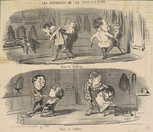 Hos skräddaren hos frisören av Honoré Daumier