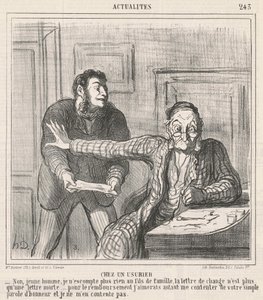 Hos en långivare av Honoré Daumier