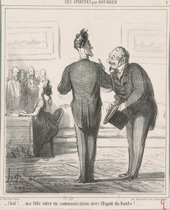 Tysta ner...! Min dotter kommunicerar... av Honoré Daumier