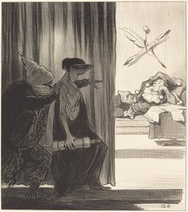 Clytemnestra knuffad av mimi Véron... av Honoré Daumier