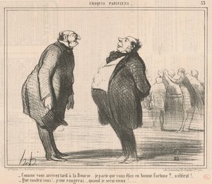 När du kommer sent till börsen... av Honoré Daumier