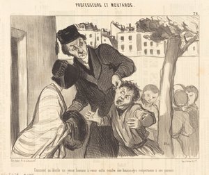 Hur bestämmer man sig för att en ung man ska komma... av Honoré Daumier