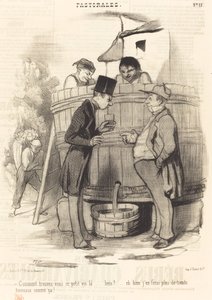 Hur hittar du detta lilla vin... av Honoré Daumier