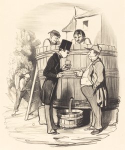 Hur hittar du detta lilla vin... av Honoré Daumier