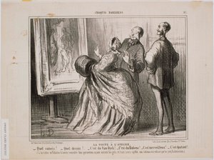 Parisiska skisser- Besöket på verkstaden- Vilken skiss! Vilken teckning! Det är Van Dyck av Honoré Daumier