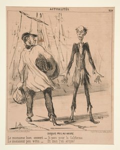 Sketch tagen i Le Havre: Den vältäckta gentlemannen av Honoré Daumier