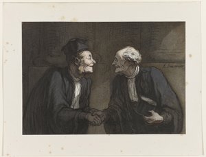 Två advokater: handslaget Två advokater: handslaget. av Honoré Daumier