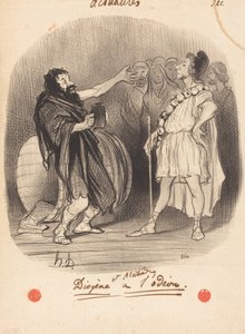 Diogenes och Alcibiades vid Odéon av Honoré Daumier