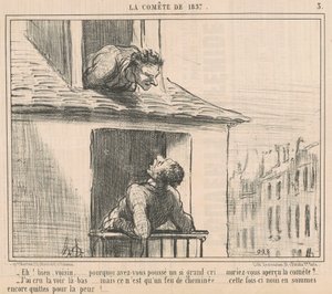 Hallå! Ja, granne... varför tryckte du... av Honoré Daumier