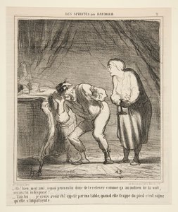 Hallå! Nåväl min vän, vad tycker du om att gå upp så? av Honoré Daumier