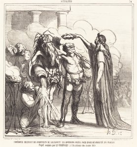 Empedokles tar emot... gudomlig utmärkelse... av Honoré Daumier