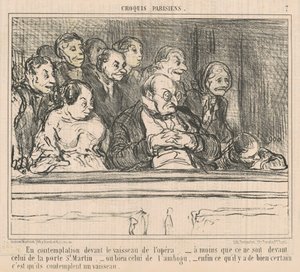I kontemplation framför operans skepp av Honoré Daumier